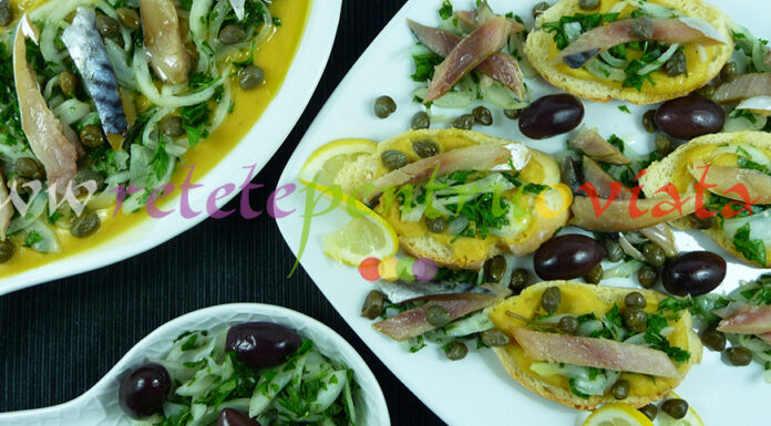 Aperitiv cu Peste Afumat si Piure de Naut Aperitiv cu Peste Afumat si Piure de Naut