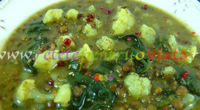 Supa de Linte cu Conopida, Spanac si Curry Supa de Linte cu Conopida, Spanac si Curry