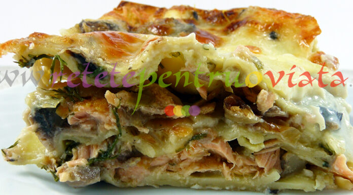 Lasagna cu Legume si Somon Reteta lasagna cu legume si somon