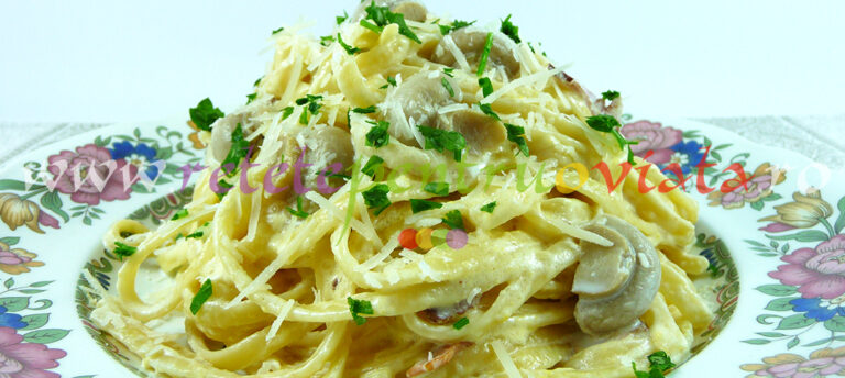 Reteta paste carbonara cu smantana si ciuperci