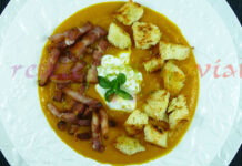 Supa de Dovleac cu Crutoane si Bacon Reteta supa de dovleac cu crutoane si bacon