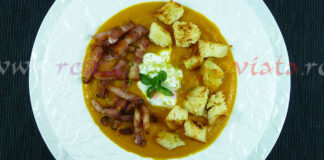 Supa de Dovleac cu Crutoane si Bacon Reteta supa de dovleac cu crutoane si bacon