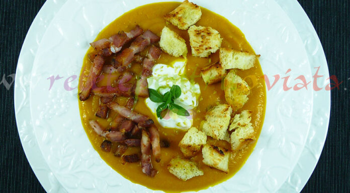 Supa de Dovleac cu Crutoane si Bacon Reteta supa de dovleac cu crutoane si bacon