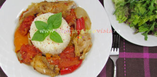 Pulpe de Pui la Cuptor cu Legume si Orez Pulpe de Pui la Cuptor cu Legume si Orez