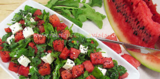 Salata de Pepene Rosu cu Branza Reteta Salata Pepene Rosu cu Branza