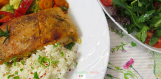 Somon cu Legume la Cuptor Reteta de Somon cu Legume la Cuptor