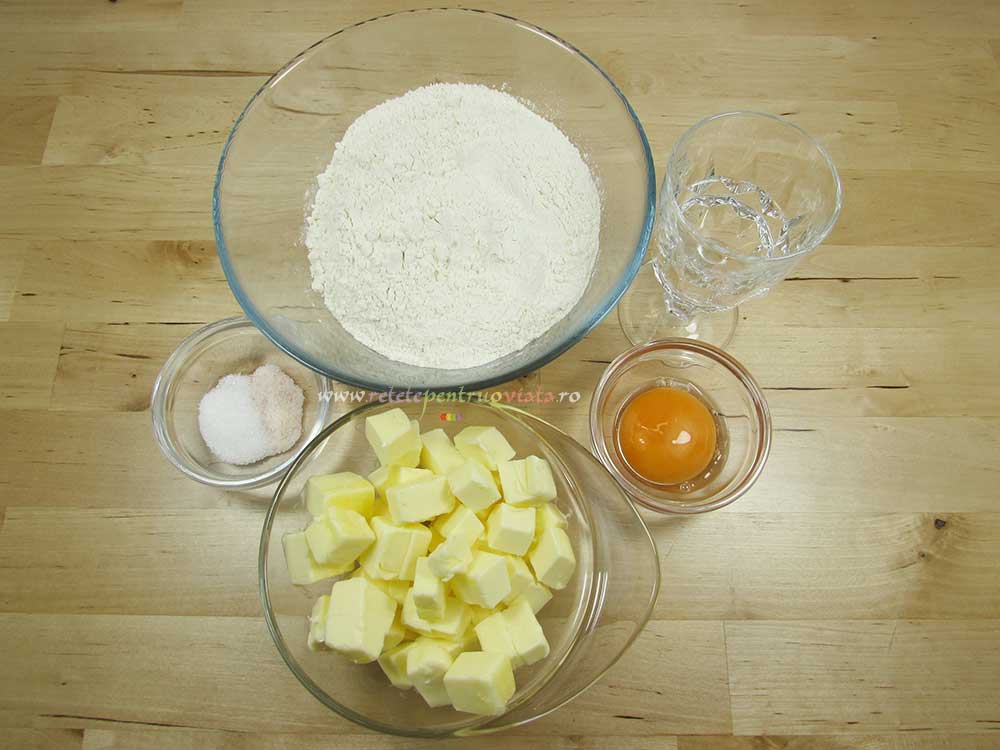 Ingrediente pentru reteta de aluat de tarta