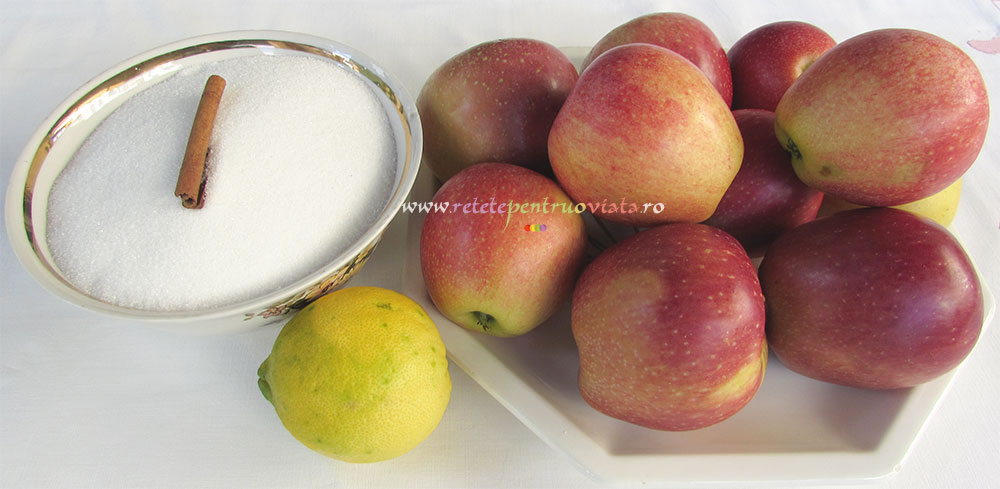 Ingrediente pentru reteta de gem de mere cu scortisoara