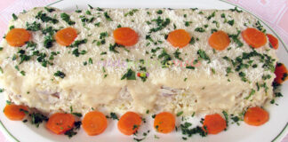 Pui cu Orez, Legume si Sos Alb Pui cu Orez, Legume si Sos Alb