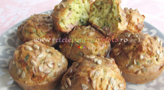 Briose Aperitiv cu Sunca si Cascaval Briose Aperitiv cu Sunca si Cascaval