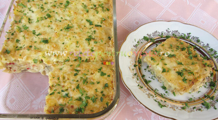 Budinca de Pui cu Ciuperci si Cascaval Budinca de Pui cu Ciuperci si Cascaval