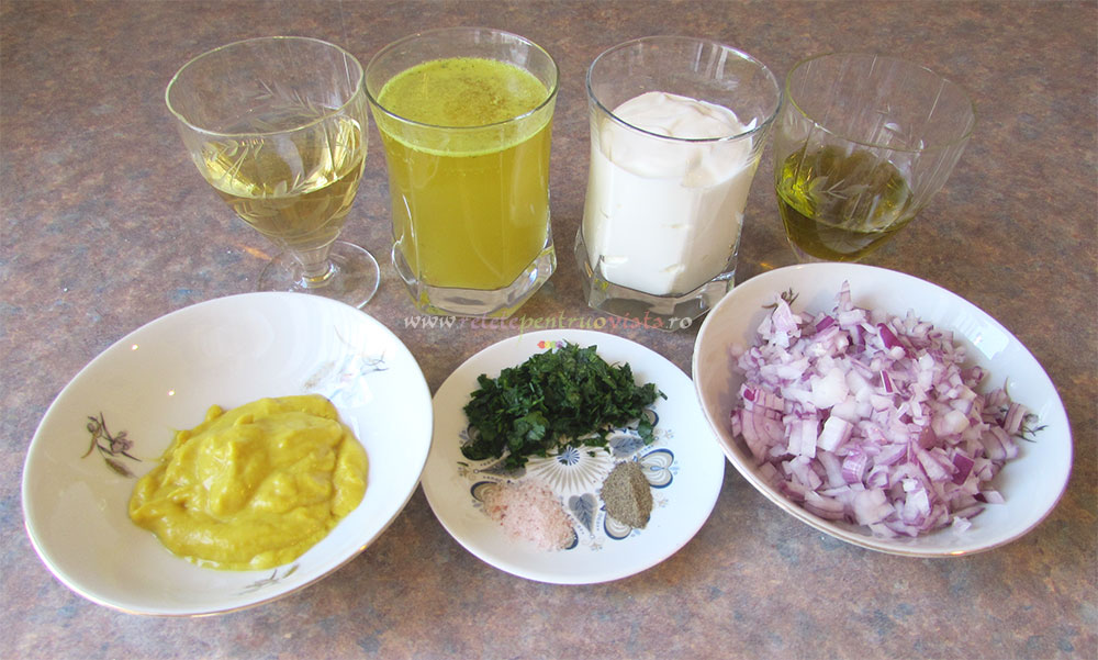 Ingrediente pentru reteta de pulpe de pui cu sos de mustar