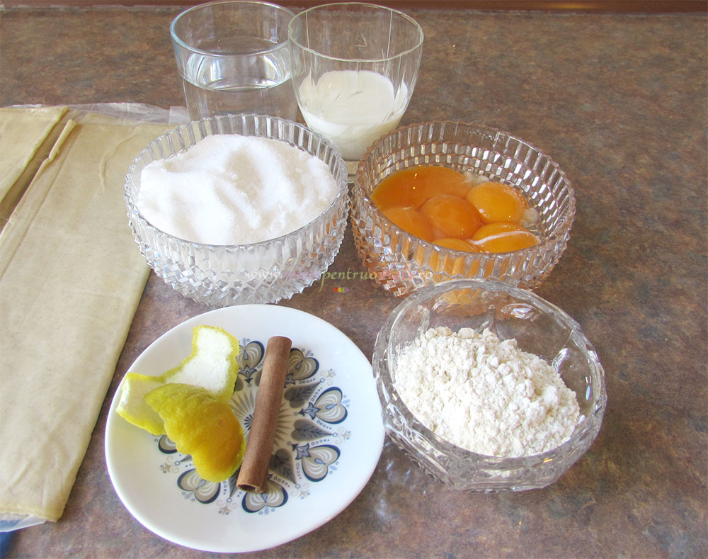 Ingrediente pentru reteta de mini tarte cu crema de vanilie