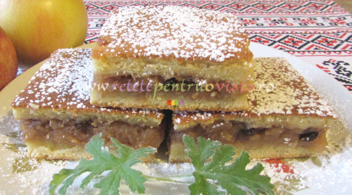 Prajitura Turnata cu Mere si Nuci Prajitura Turnata cu Mere si Nuci