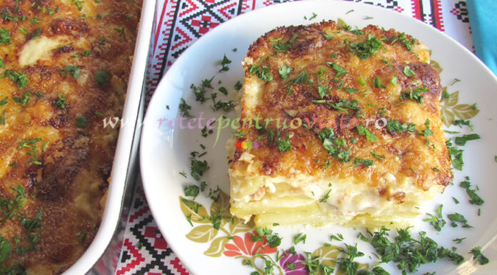 Cartofi Gratinati la Cuptor cu Bacon, Cascaval si Sos Bechamel Cartofi Gratinati la Cuptor cu Bacon, Cascaval si Sos Bechamel