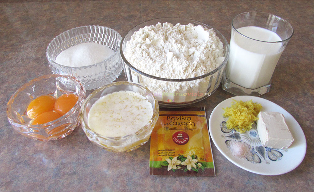 Ingrediente pentru reteta de placinte cu branza dulce si mac