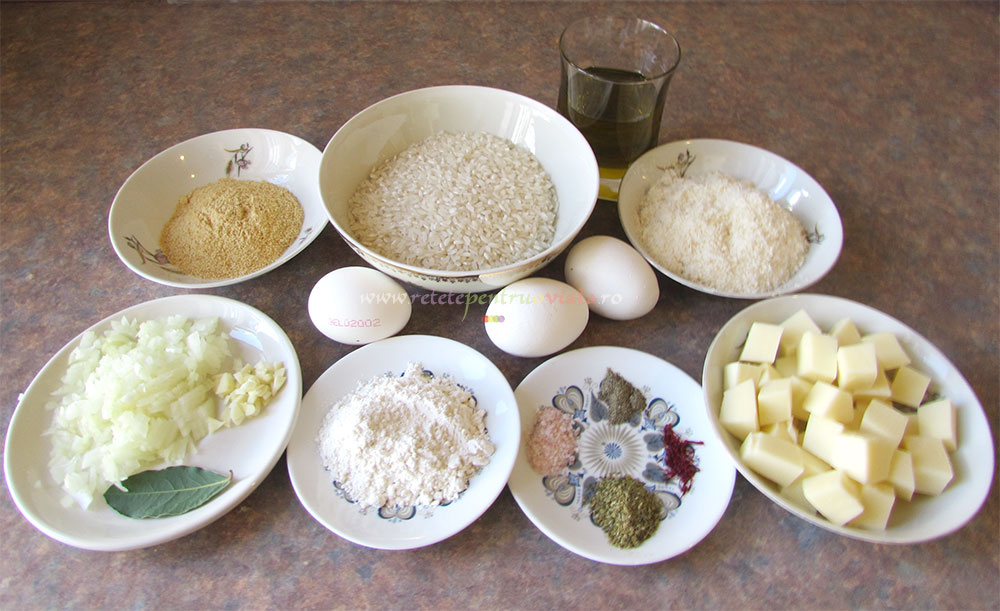 Ingrediente pentru reteta de crochete de orez cu mozzarella