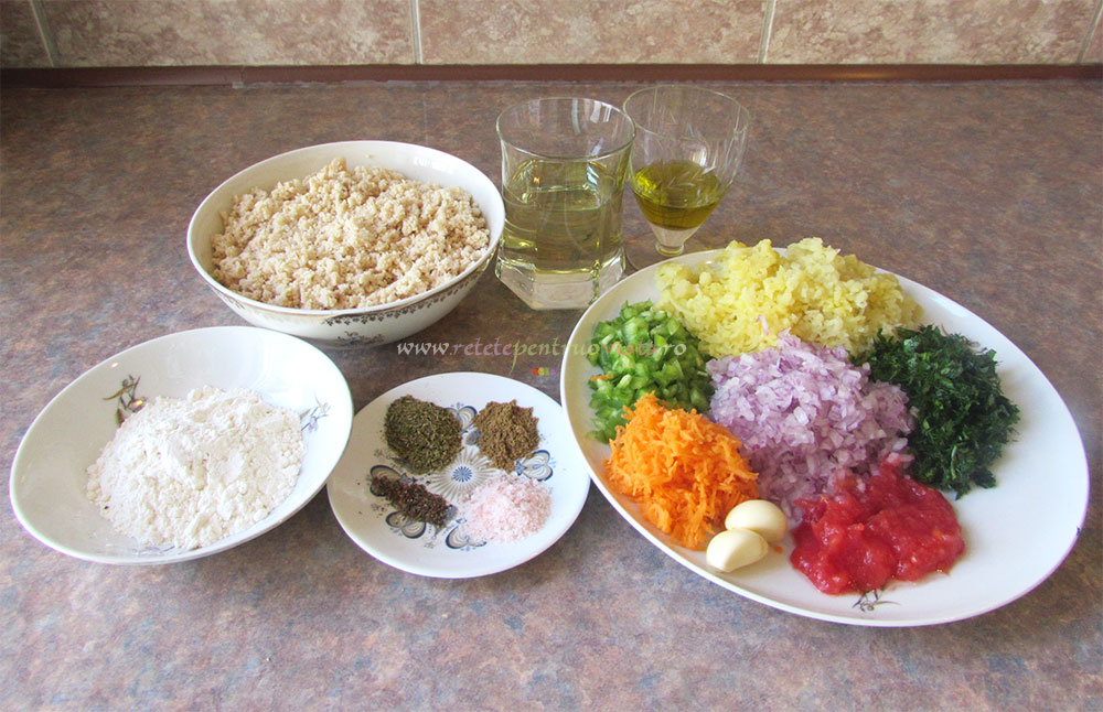 Ingrediente pentru reteta de chiftele de soia cu legume