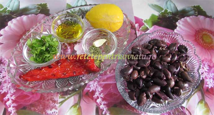 Ingrediente pentru reteta de pasta de masline Kalamata