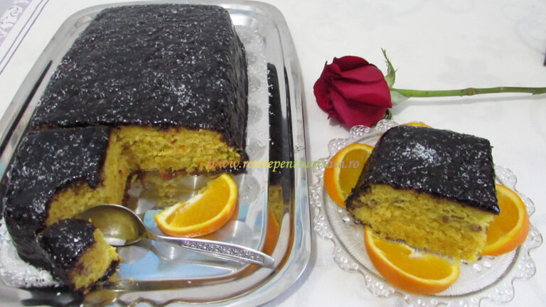 Chec de post cu portocale si glazura de cacao