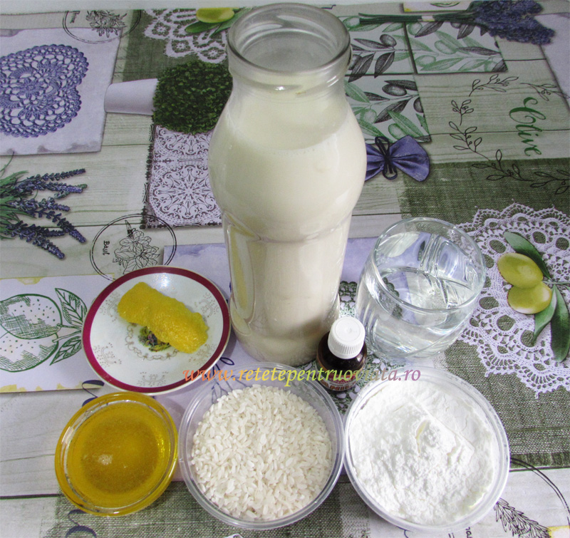 Ingrediente pentru reteta de orez cu lapte vegetal