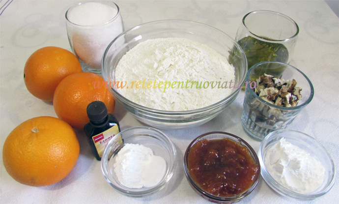 Ingrediente pentru reteta de chec de post cu portocale