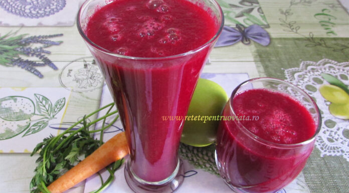 Smoothie cu Sfecla Rosie, Morcovi si Mar Smoothie cu Sfecla Rosie, Morcov si Mar