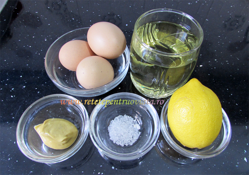 Ingrediente pentru reteta de maioneza de casa clasica