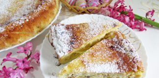 Pasca fara Aluat cu Branza, Smantana si Stafide Pasca fara Aluat cu Branza, Smantana si Stafide