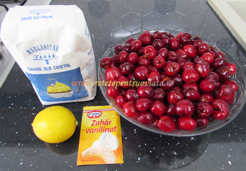 Ingrediente pentru reteta de dulceata de cirese