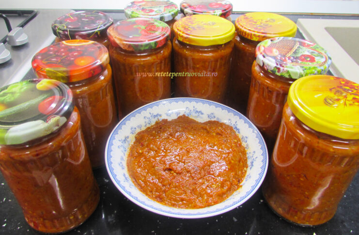 Zacusca de Vinete cu Ardei Copti Zacusca de Vinete cu Ardei Copti Reteta Pas cu Pas